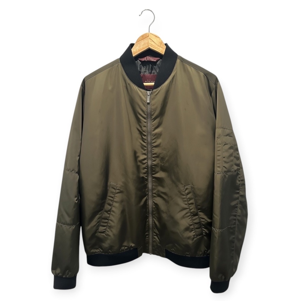Zara Man Bomber Jacket Olive Green XL